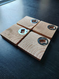 Bottle opener wood coaster